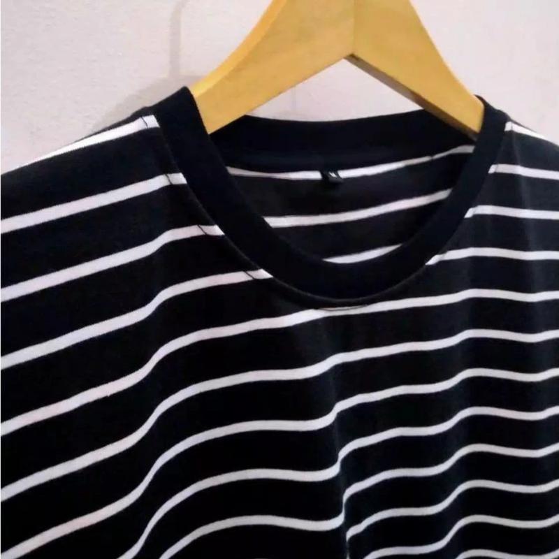 Kaos Polos STRIPE Hitam Putih Dan warna lain nya kaos Pria Wanita 30s reaktif kaos Pendek Katun Lembut 2