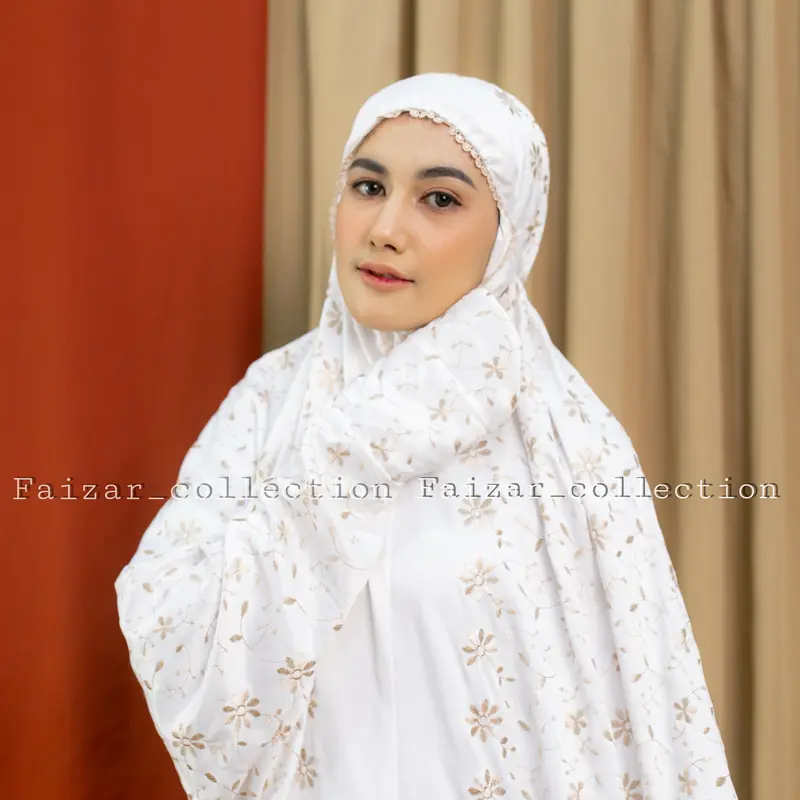 Mukena Terusan Sutra Paris Jumbo panjang muslim Tanggung Mutiara 1