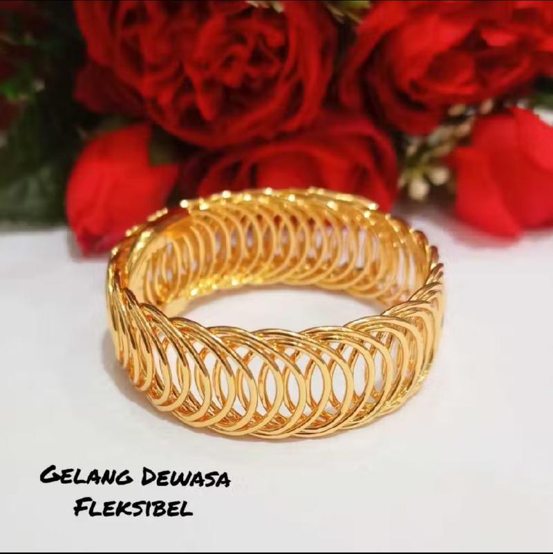 Product Introduction of Gelang bangle wanita rajut elastis emas 24k pilihan elegan modis 24
