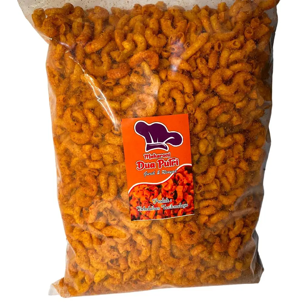 1KG MAKARONI DUA PUTRI ENAK DAN GURIH  cemilan snack  Makaroni Pedas Food Makanan