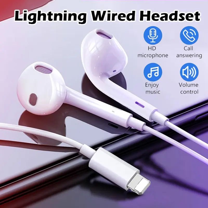 Tai nghe có dây, Chính hãng, Âm thanh nổi, Cách ly tiếng ồn, Tương thích với iPhone SE, 13, 12, 11, 7, 8 Plus, XS MAX, Pro 3-P2-2, Vui lòng kết nối với Bluetooth để sử dụng