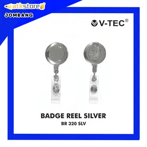 VTEC Badge  Rail BR 320 Silver Yoyo ID Card Jepitan Name Tag Rel Lencana ID Card Silver - ATJ