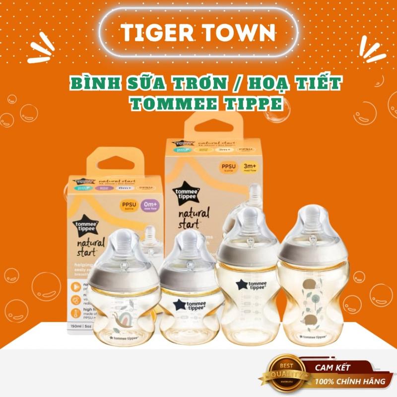 CODBình sữa Tommee Tippee Natural Start TRƠN VÀ HỌA TIẾT 150ml, 260ml nhựa PPSU cho bé từ 0m+