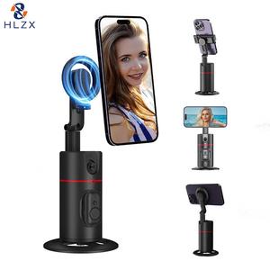 HLZX Seguimiento Facial Inteligente P02 Gimbal Magnético con Palo Selfie L16 Soporte Trípode Estable Doble Luz 360° Cámara Giratoria Control de Gestos Control Remoto Bluetooth Accesorios Para Selfies