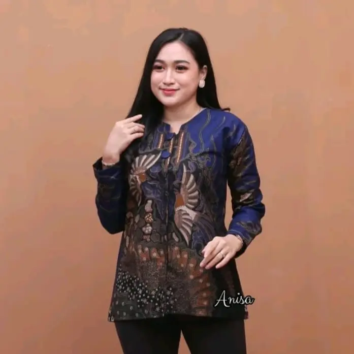 Bisa COD - Baju Batik Wanita Anak Remaja Dewasa Pakaian Atasan Blus Kerja Modern Baju Batik Wanita Terbaru Terlaris Cewek 2