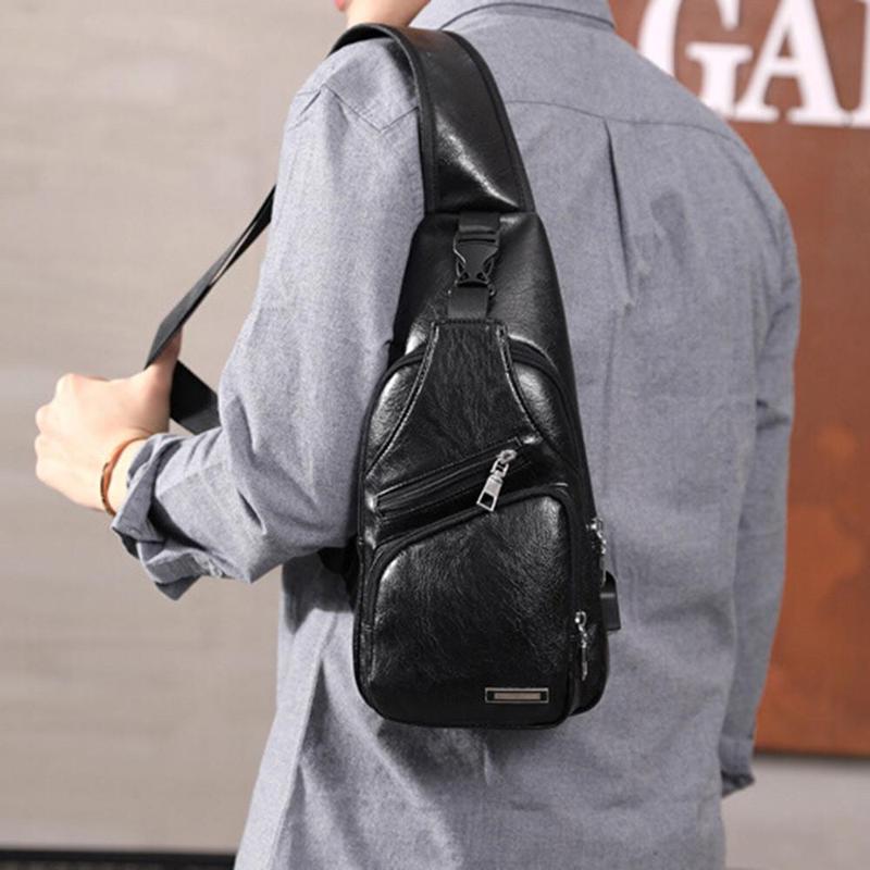 Product Introduction of Men's USB Charging Bag Men's Chest Bag for Custom PU PVC Shoulder Bag Diagonal Package Messenger Travel Bag Cross Body Bags 18