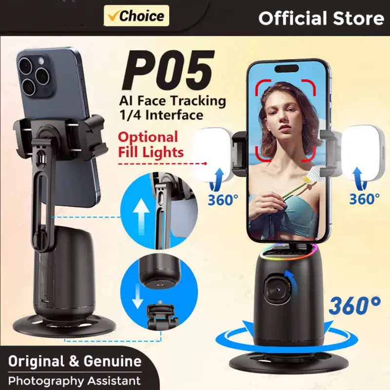 Popular P05 Intelligent Facial Recognition 360 ¡ã Intelligent Facial Recognition Tracking Scalable Removable Intelligent Gesture Recognition Desktop gimbal stabilizer