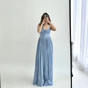 Luna Dress Satin Mewah Import Party Long Dress Import Bridesmaid Dress