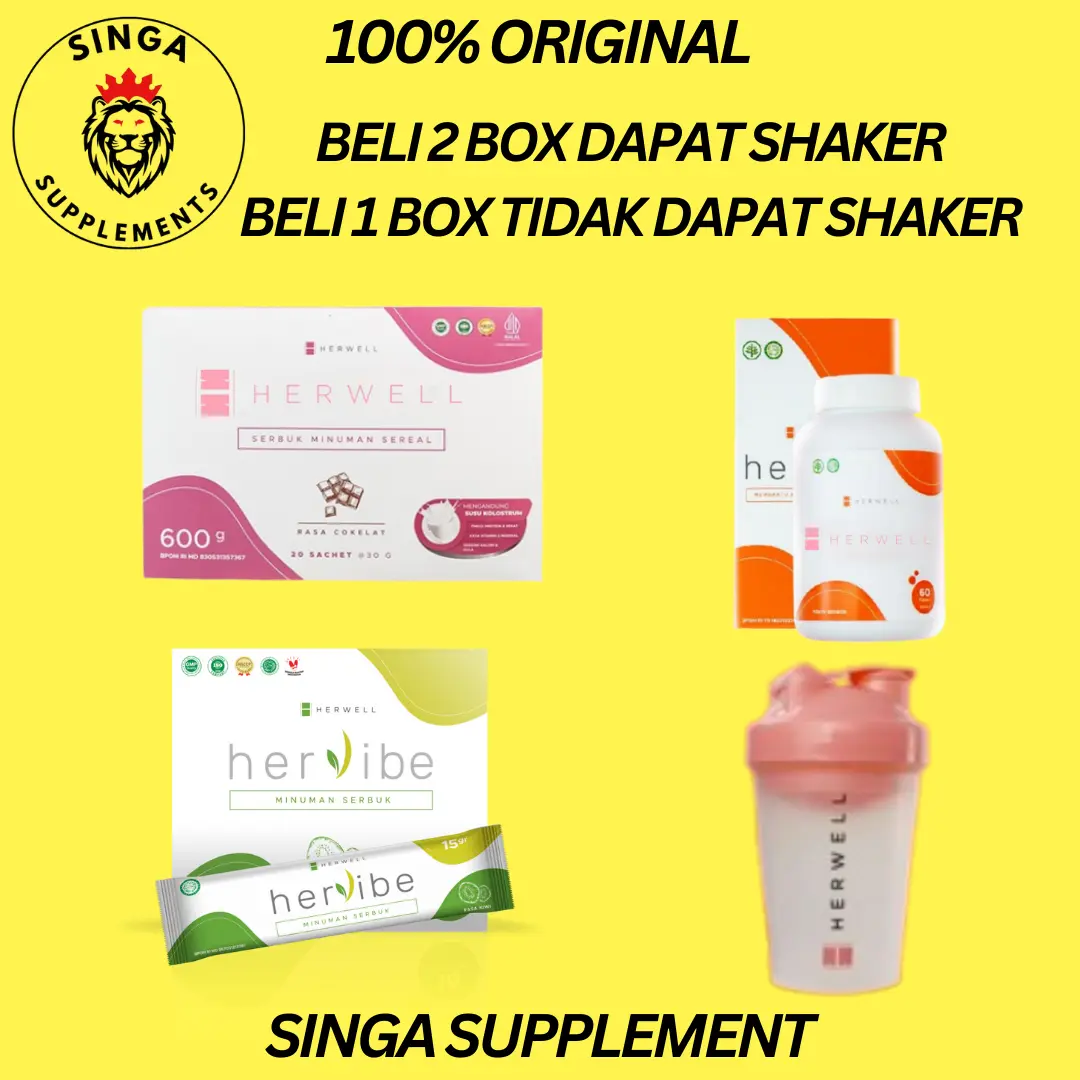JUAL PER VARIAN/BACA VARIASI Herslim Herwell Susu Coklat 20 Sachets Hervibe 16 Sachets Rasa Kiwi Herlean 1 Botol Herwel