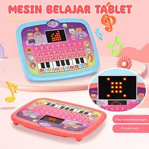 Tablet Belajar Anak 2-in-1: Piano, Kosakata Inggris, Warna, Angka, Hewan, Bentuk Geometri, dan Puzzle Interaktif untuk Anak Usia Dini