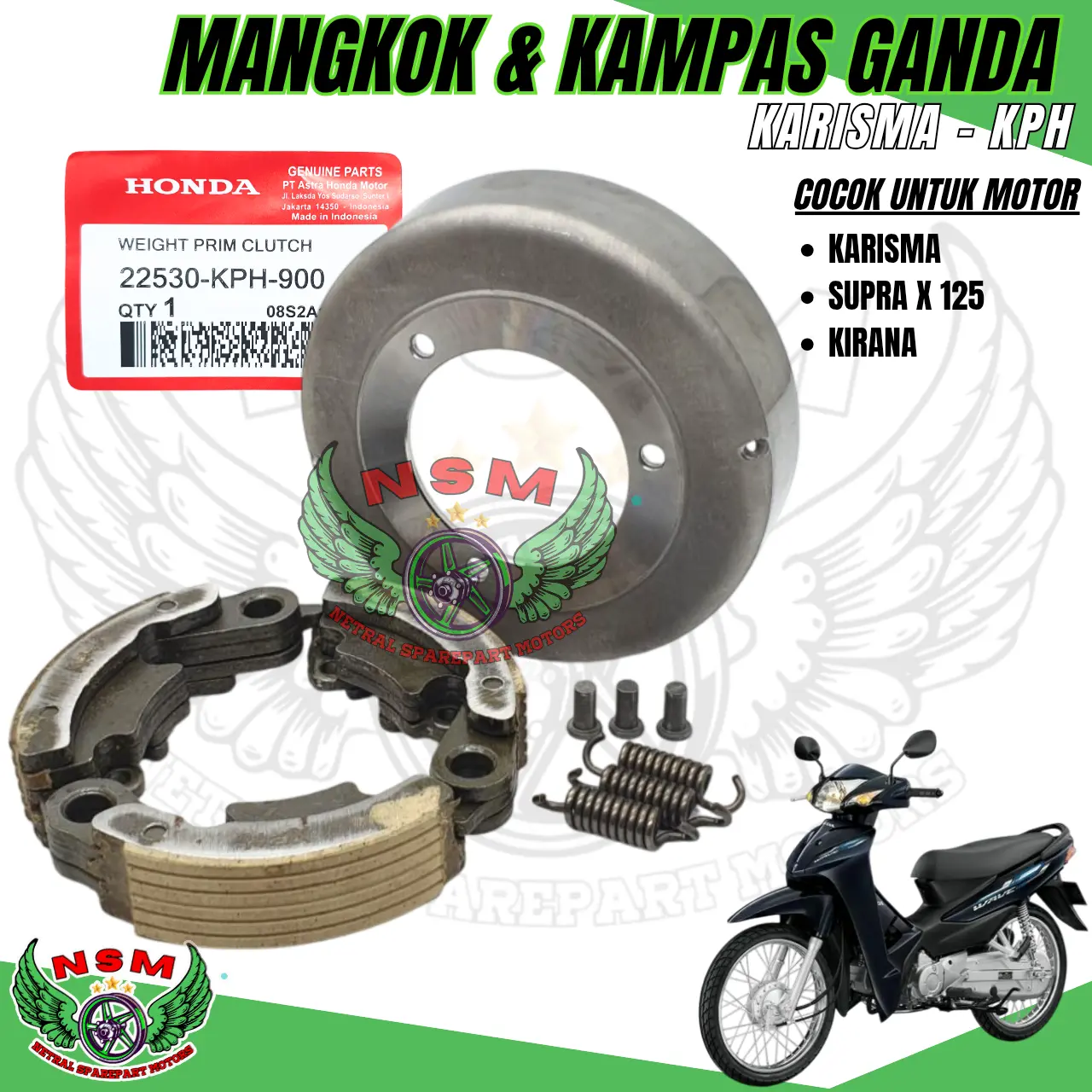 PAKET KOPLING 2ITEM KAMPAS GANDA KARISMA + MANGKOK GANDA KARISMA,SUPRA X 125,KIRANA