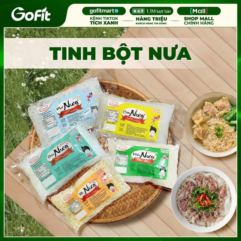   Combo  Nưa Vị Nguyên  Bún Nưa mì Nưa miến Nứa cơm Nưa Phở Nưa  240gr Food Thức Ăn Gofit Mart 