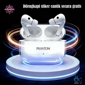 2026 NEW EMBEDRONE PHANTOM LP-33 Earphone Nirkabel, Tahan Air IPX7, Baterai Tahan Lama, Bass Kuat, Surround 3D, Peredam Suara Cerdas, Gaming, Panggilan, Musik, Olahraga, Earphone Bluetooth Nirkabel