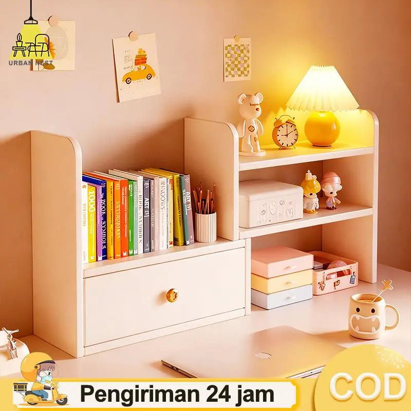COD Rak Buku Rak Kayu Serbaguna Meja Rak Buku Kayu Lemari Portable Susun  Rak Serbaguna Minimalis Serbaguna Rak Buku