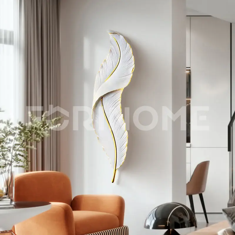 Lampu Dinding Bentuk Bulu Gaya Nordic Minimalis 3 Warna Lampu Hias Dinding LED Untuk Lampu Dinding Kamar Tidur  Ruang Tamu Dekorasi Pencahayaan TV Sofa 1