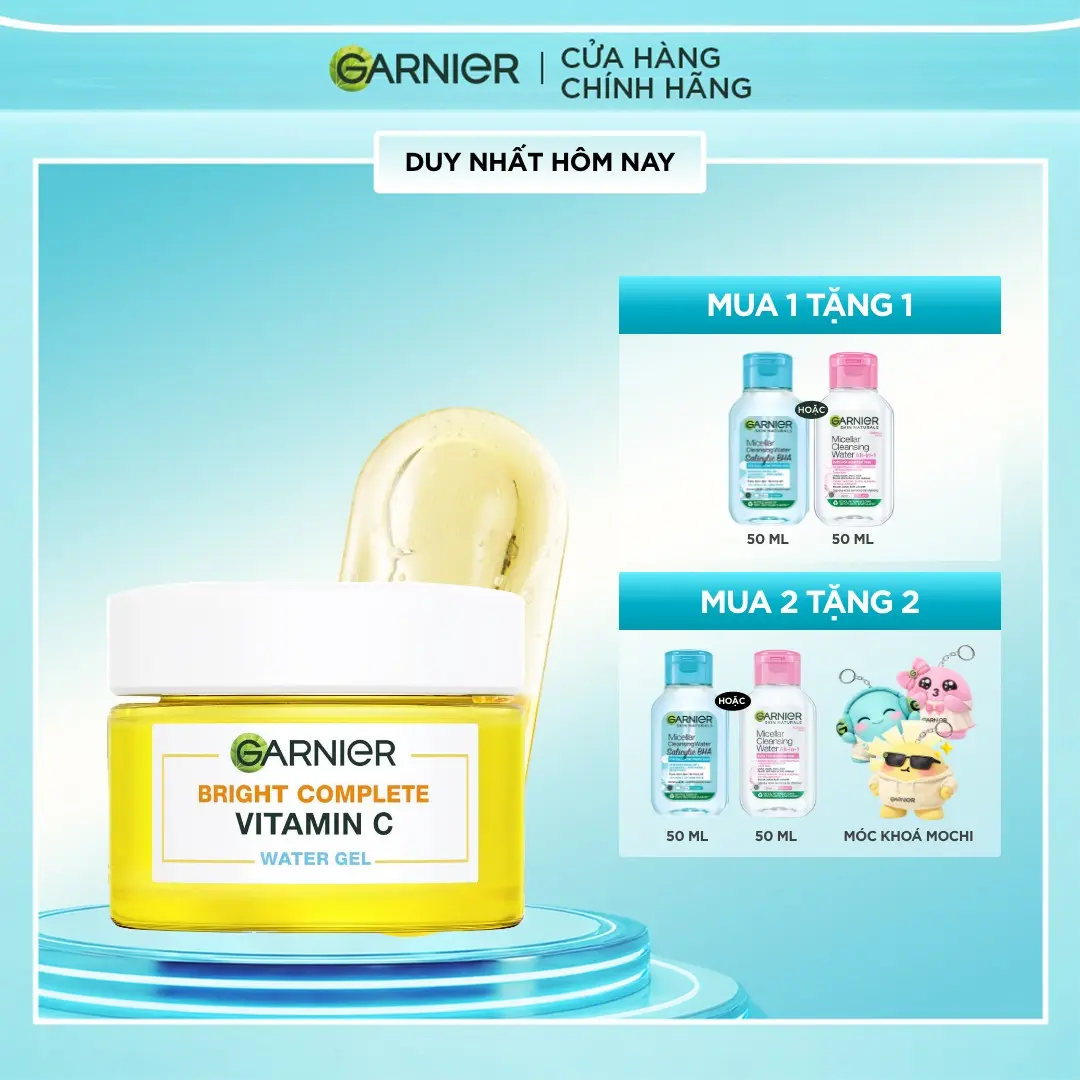 Kem dưỡng ẩm Garnier Water Gel mỏng nhẹ cấp ẩm tới 48H & hỗ trợ sáng da 50ml