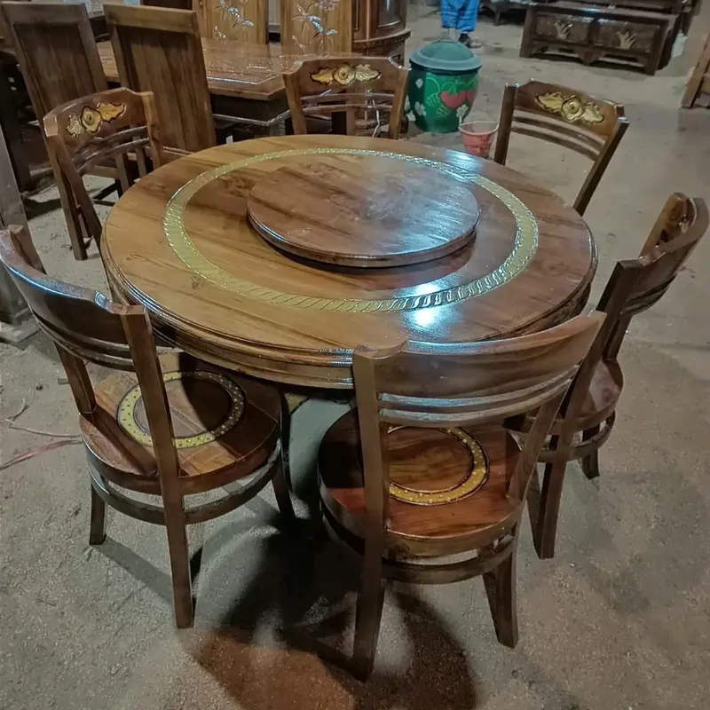 MEJA MAKAN MEJA PUTAR KAYU 2