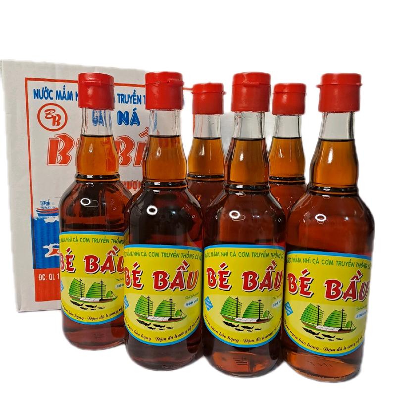  THÙNG 6 CHAI NƯỚC MẮM BÉ BẦU LOẠI THƯỢNG HẠNG CHAI THỦY TINH 500ml 