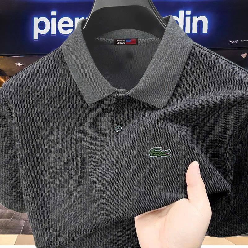 Áo Thun Polo Nam Lacos Cá Sấu Logo Thêu Cổ Bẻ Hoạ Tiết Sang Trọng Chất Liệu CVC Thấm Hút Mồ Hôi - Polo Cổ Bẻ - LC1