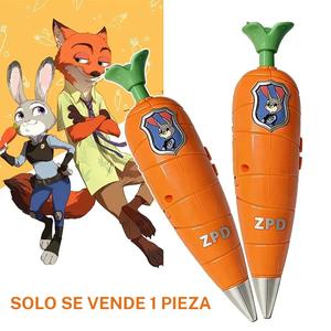 Nuevo bolígrafo de voz 2 en 1 con forma de zanahoria Judy y Nick de Zootopia | Grabación de hasta 60 segundos | Regalo ideal para cumpleaños
