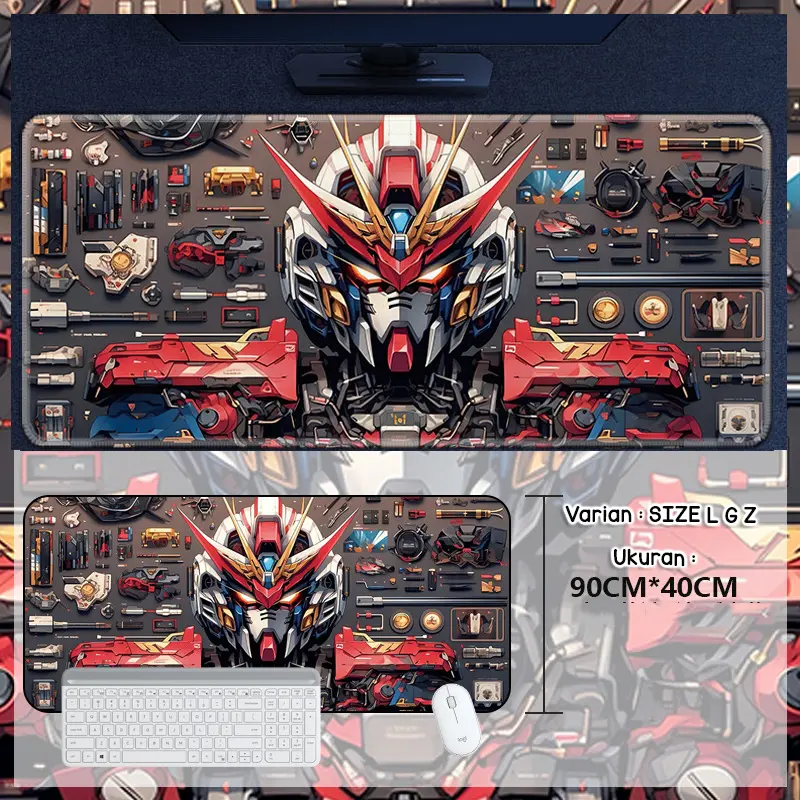 BIG SIZE L 90CMX40CM PREMIUM DESKMAT MOUSE PAD PANJANG ROBOT GUNDAM LARGE KEYBOARD MOUSEPAD GAMING ANTI SLIP GUNPLA GUNDAM SEED 2
