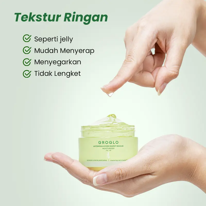 [GROGLO] Moisturizer Pelembab gel skincare Korea mencerahkan menghidrasi melembabkan glowing mencegah timbulnya jerawat mengontrol minyak serta memperbaiki skin barrier 3