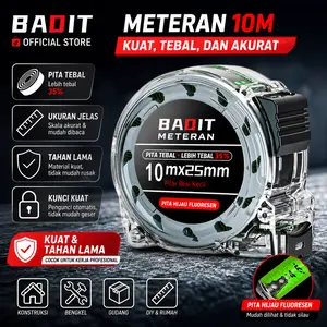 Meteran Pita Pengukur Baja 10/5M Penggaris Fluoresensi Transparan Penggaris Pengukur Presisi Tinggi