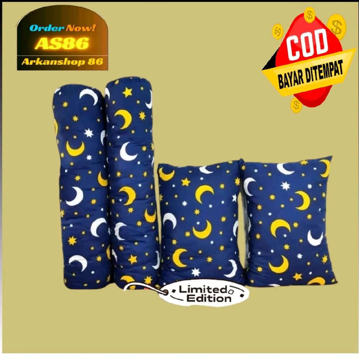 Parsel 2 Bantal 2 Guling Tidur Dewasa  Motif Terbaru Bed