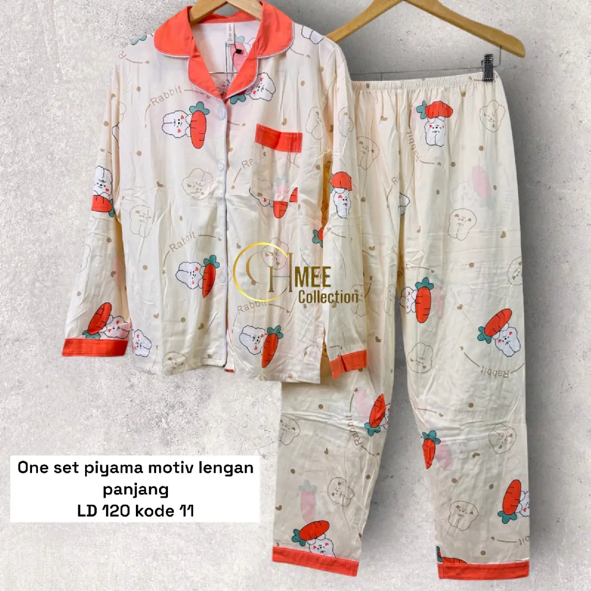 One set piyamah motiv lucu bahan katun