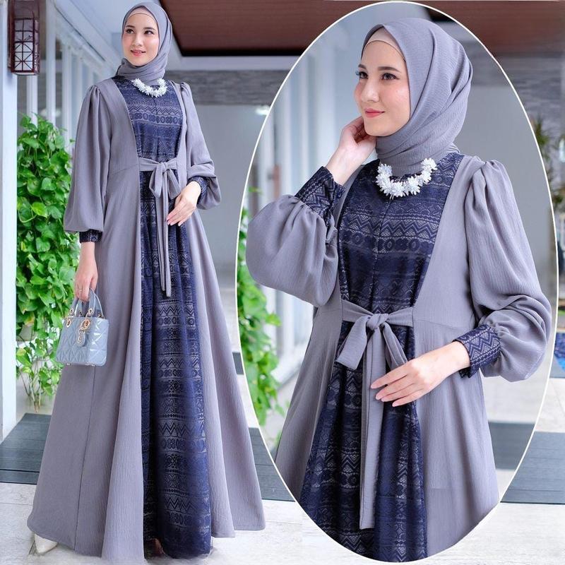 gamis wanita terbaru ukuran jumbo ld 140 bahan crinkle Airflow 0