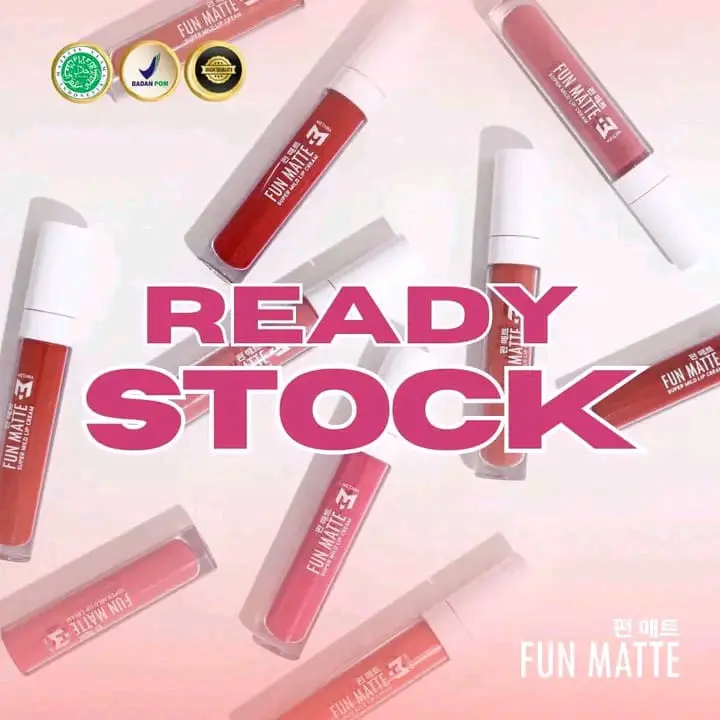 Fun Matte Lippie Cream (Beli 3) free pouch cantik- Fun Matte Transferproof 1