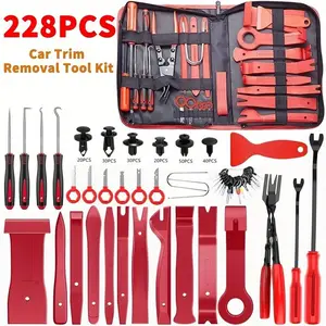 Set alat congkel pelepas trim mobil, kit klip interior dasbor pintu panel Alat Reparasi Dashboard Mobil Trim Removal Tool Car Kunci Sok