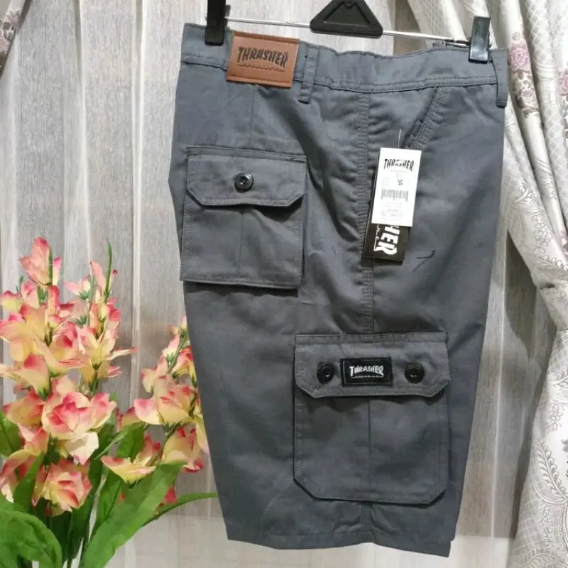 Celana Pendek Cargo sontog Pria dewasa Nyaman Katun Panjang Shorts Army Pantai Loreng Casual Distro 5