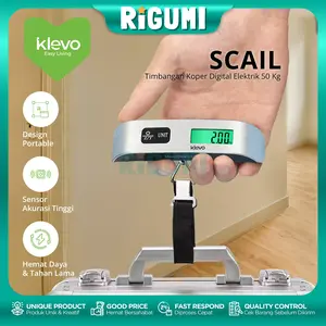 KLEVO SCAIL Timbangan Koper Bagasi Digital 50 Kg LED Display Portable Travel Friendly