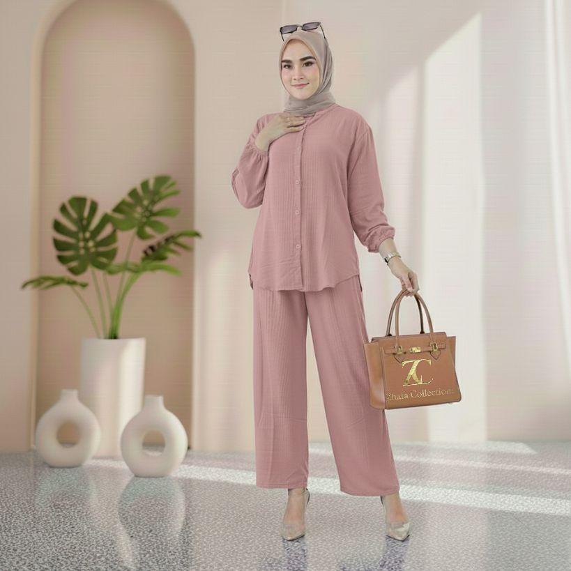 PROMO LIVE 3 SETELAN WANITA ONESET KEKINIAN CRINCLE ATASAN DAN BAWAHAN PANJANG PILIH WARNA UKURAN