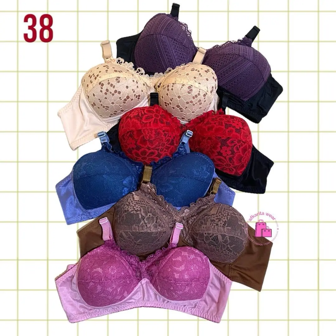 (Paket 2 bh) Busa renda cantik halus nyaman cup besar ld besar Remaja Dewasa Motif beragam busa sedang cenderung Tipis tidak Tebal minimalis bra spandex-nylon top bukan Katun bhwanita