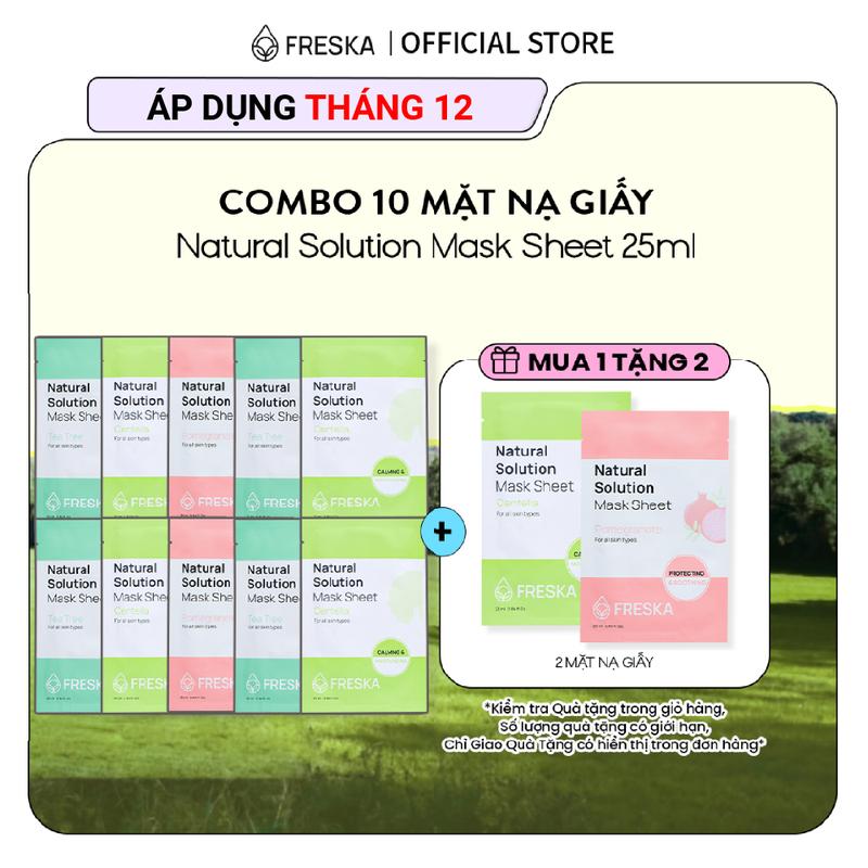 ĐQ Freska Combo 10 Mặt Nạ Giấy Natural Solution Mask Sheet 25ml