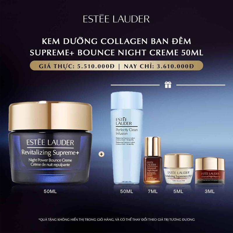   MỚI  Kem dưỡng ẩm collagen phục hồi ban đêm Estee Lauder Revitalizing Supreme+ Night Power Bounce Creme 50ml -  với đa tác động chống lại quá trình lão hóa bao gồm nâng cơ và tăng độ săn chắc 