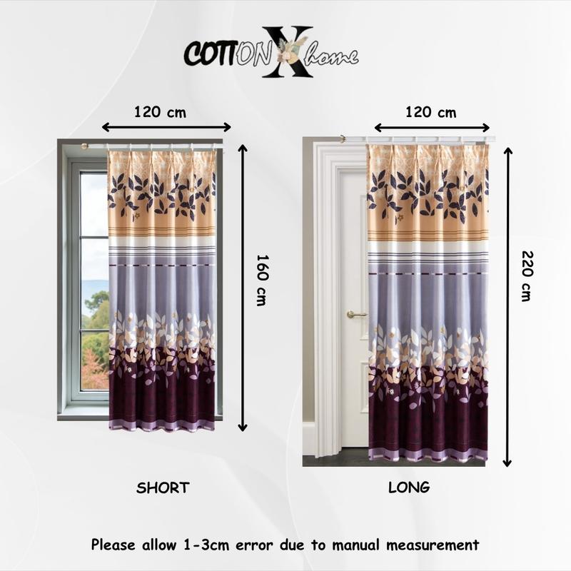 COTTONXHOME C10-91 Langsir Viral Murah LANGSIR CANGKUK KAIN TEBAL Semi Blackout Ready Stock In Malaysia/ Langsir Pintu Curtain Door Window / Langsir Tingkap Murah  Tingkap Soft Textiles f sliding  door awning  dapur lang sir tingkap curtain semi