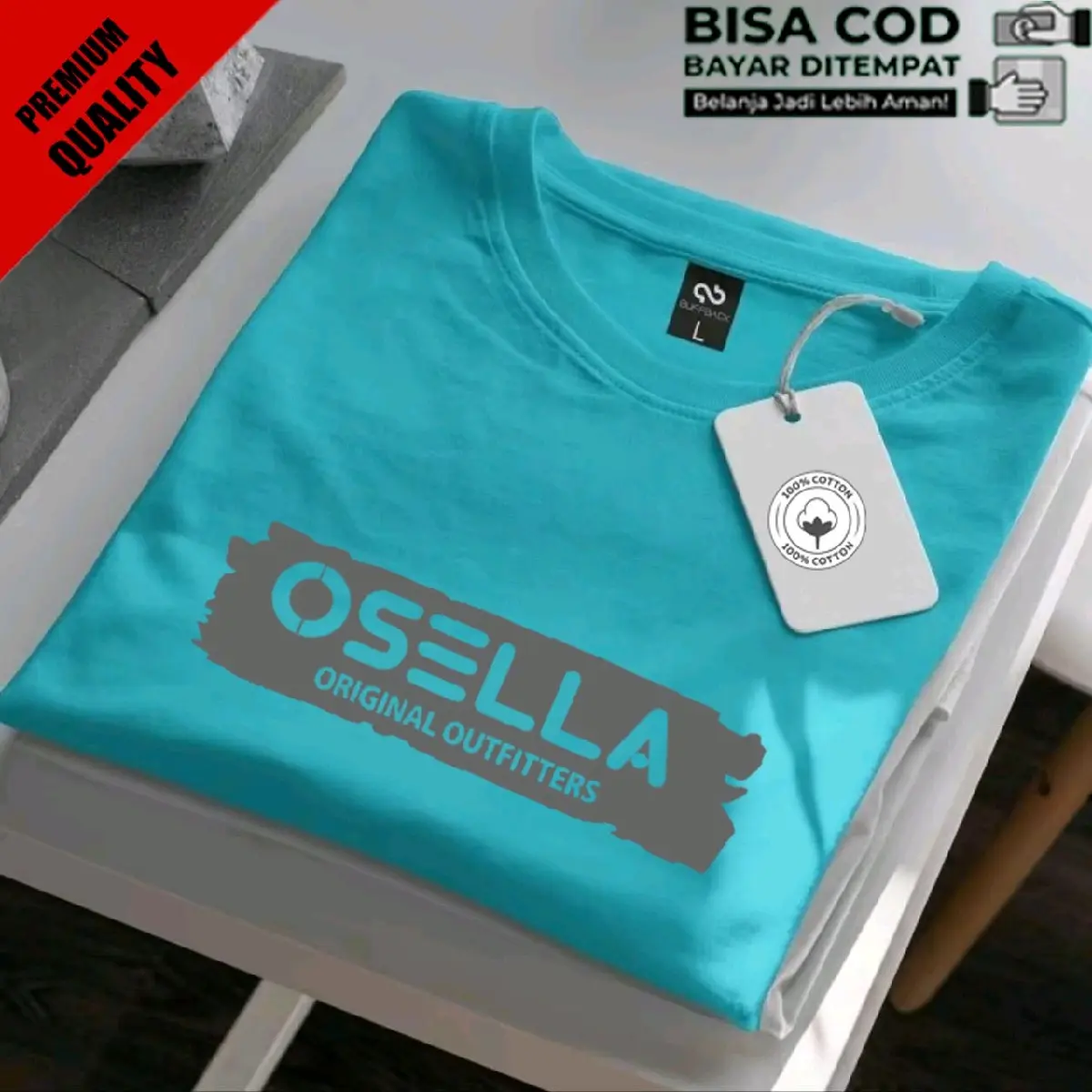 Promo !! Baju Kaos Distro OSL BLOK Text Silver  Premium Quality Kaos Cotton Combed 30s Lengan Pendek T-Shrit Koas Unisex Pria/Wanita Nyaman Panjang