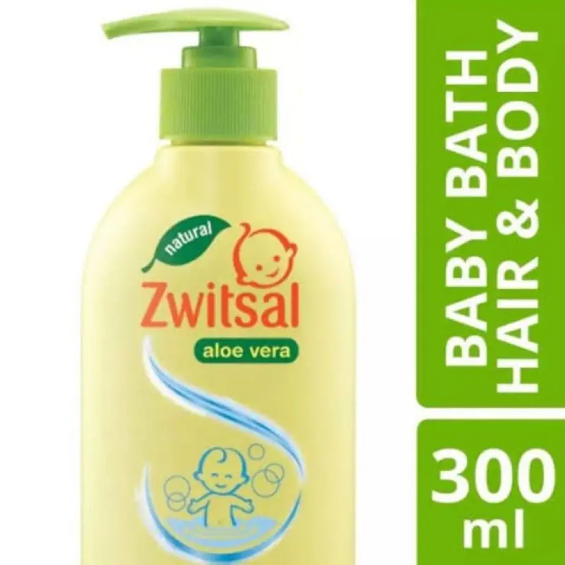 Zwitsal Natural Baby Bath 2in1 Hair & Body 300ml - Sabun Cair dan Shampoo 2-in-1 untuk Bayi - Aloe, Kulit, Sensitif