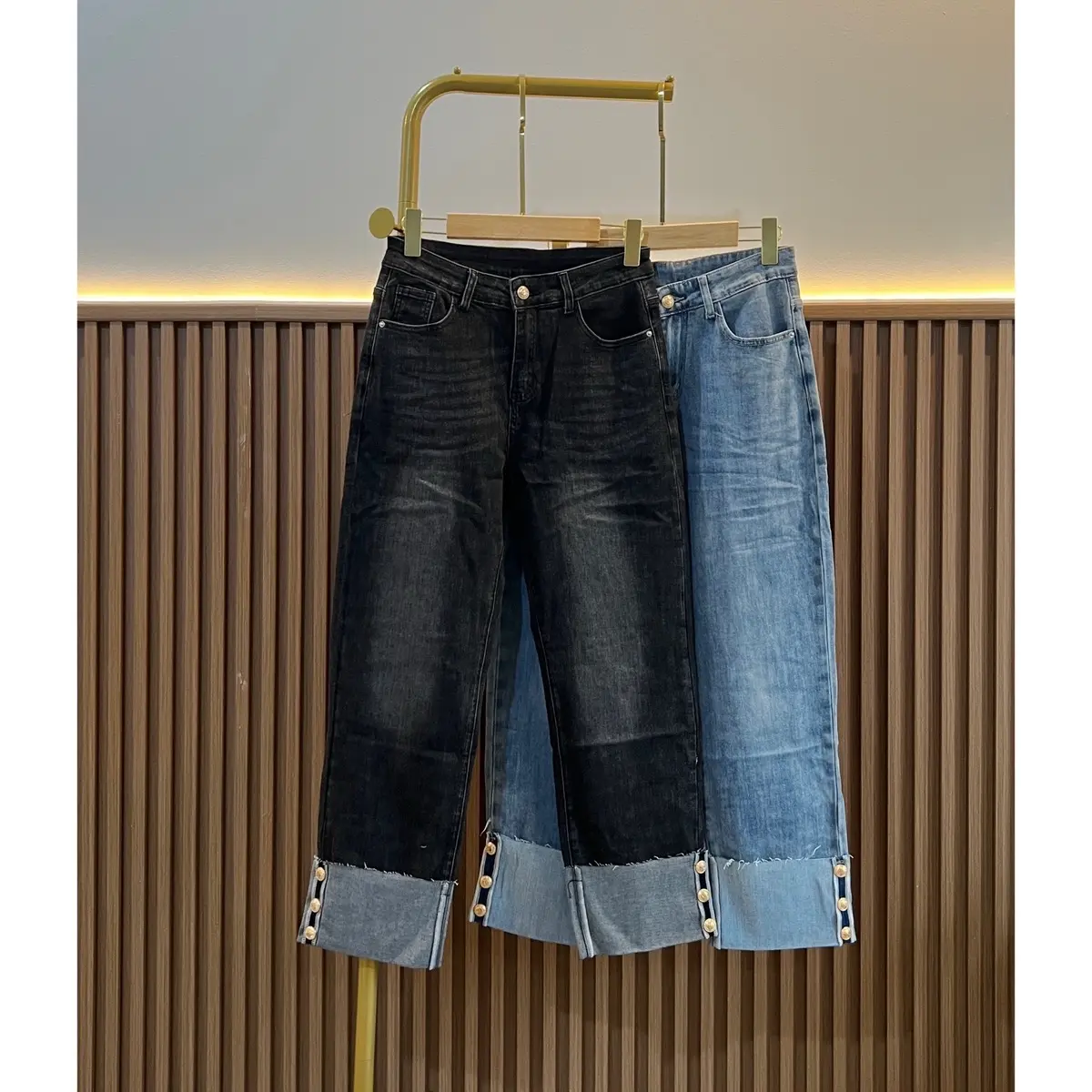 BKK AGNEZ CUFFED JEANS PREMIUM HONGKONG Celana  Panjang  Wanita  Melar