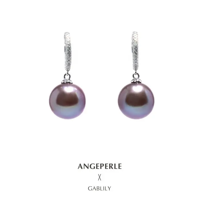 ANGEPERLE S925 silver freshwater pearl Edison earrings （TSSLF56）