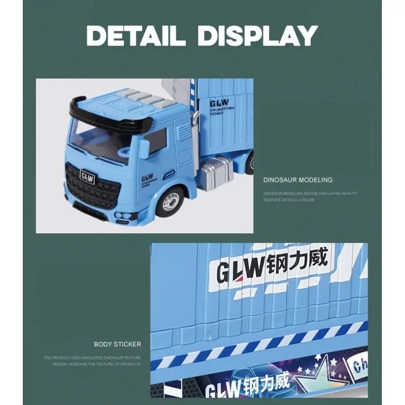 [capt] Mainan Anak Kendaraan Mainan Mobil Truk Container Deformasi Rel Balap Mobil - Container Car Catapult 4