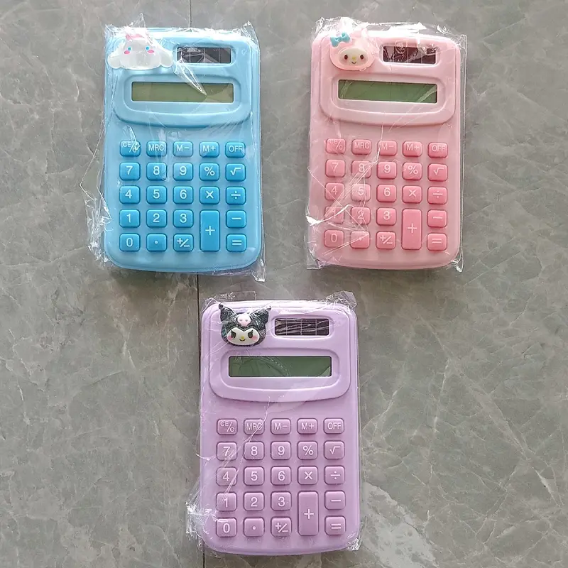 kalkulator karakter Doraemon, Hellokitty, Kuromi dan Kalkulator Transparan 0