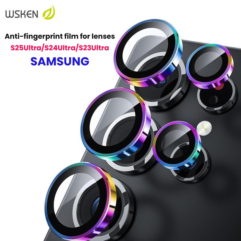 Bảo Vệ Ống Kính Máy Ảnh WSKEN Dành Cho Samsung Galaxy S25Ultra  S24Ultra  S23Ultra  S25FE  S24FE Bảo Vệ Màn Hình Camera Kim Loại HD Chống Trầy Xước Màu Xanh Dương Có Chế Độ Nhìn Ban Đêm 
