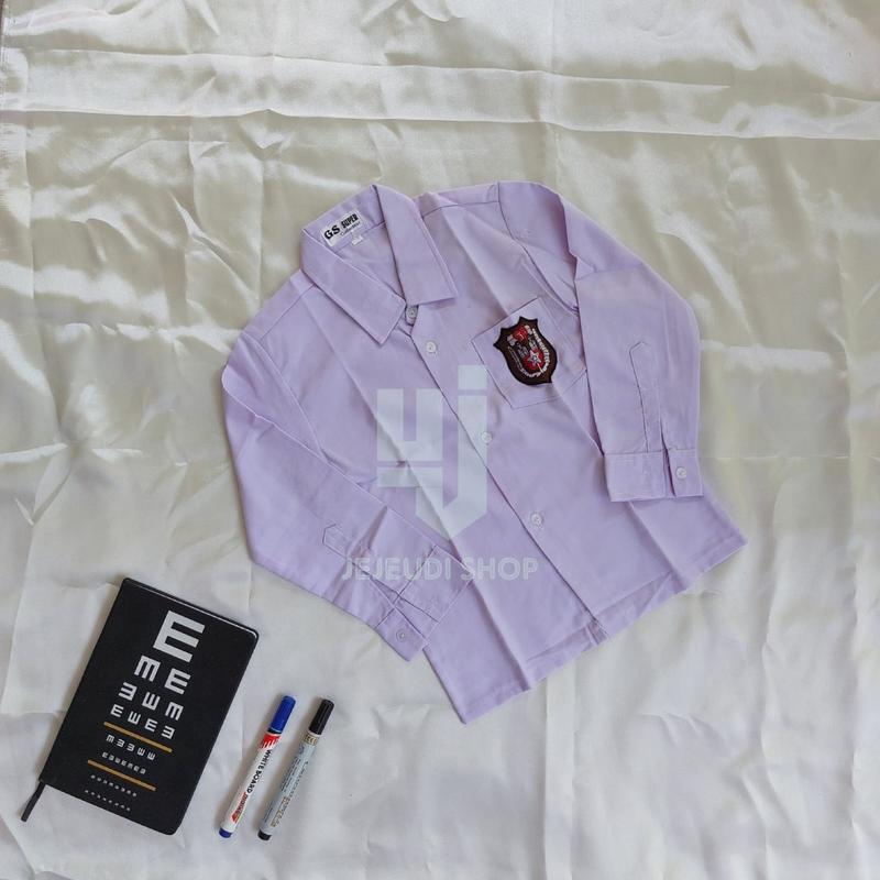 baju putih sekolah sd/mi kemeja sekolah laki-laki dan wanita lengan panjang Putih 4