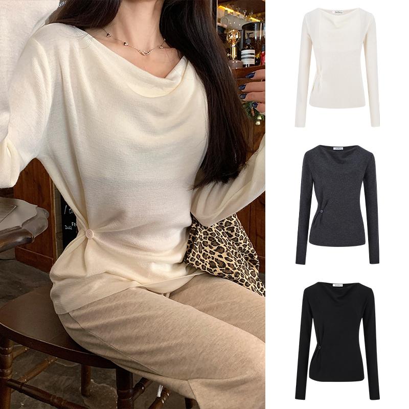 Áo Dài Tay Nữ Hoàng Thương Yêu Thiết Kế Đơn Giản Và Cao Cấp Nữ Thần Moses Bó Eo Che Phủ Thịt Hiệu Ứng Bó Sát Hàng Mới Về Thu Đông 2025 # 59753