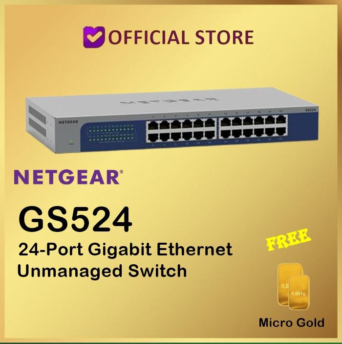 Gambar Netgear  GS524 24-Port Gigabit Ethernet Unmanaged Network Switch GS 524 dari Dunia Mas Computer Kota Administrasi Jakarta Barat Tokopedia