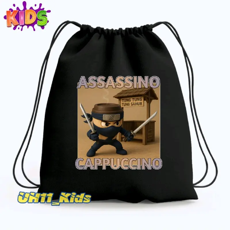 Tas Serut Stringbag Anomali Assassino Cappuccino Karakter Ninja Konoha Tas Serut - Fashion Anak Unisex Backpack 1
